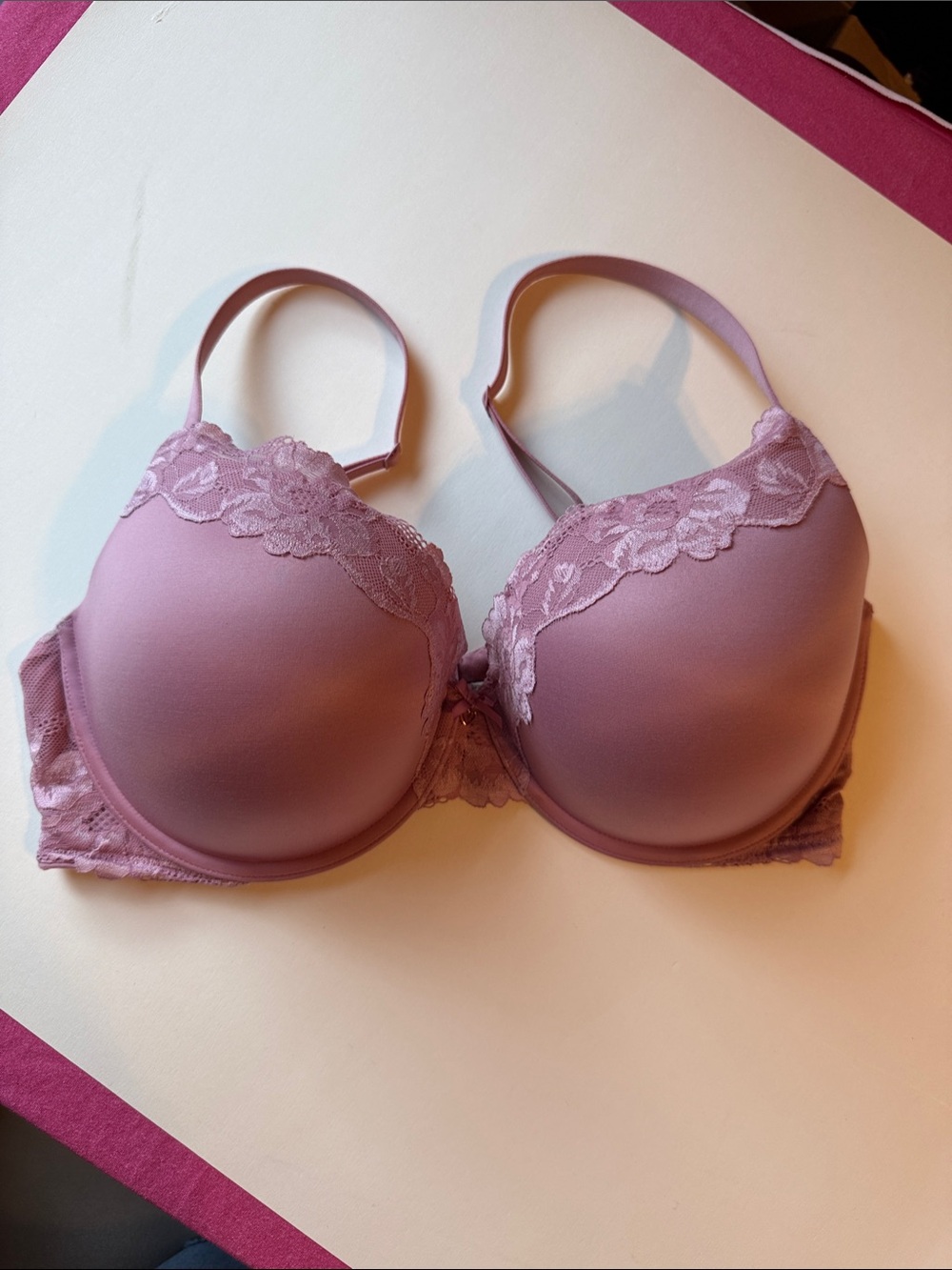 Lace-Trim Padded Perfect Shape Bra Victoria Secret- Mauve